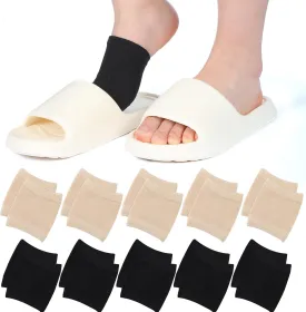 10 Pairs Women's Slide Sandle Sock Open Toe Slide Liner Slipper Shoe Foot Protector No Show Toeless Half Socks