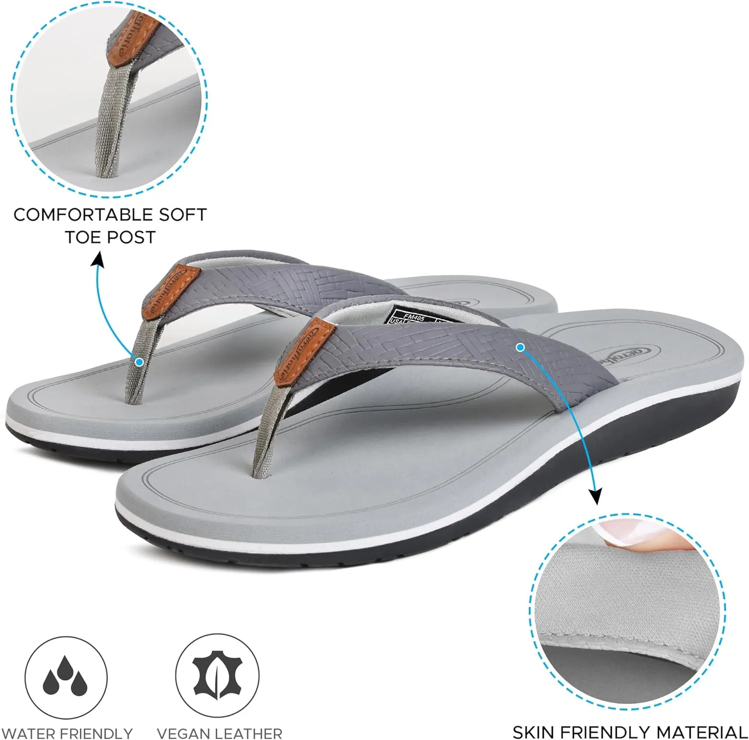 AEROTHOTIC Flip Flops Arch Support Womens  Slip On Recovery Plantar Fasciitis Relief Orthotic Slippers  Lightweight Thong Cushioning Sandals Women  Indoor Outdoor Beach Yoga Mat Footbed Footwear