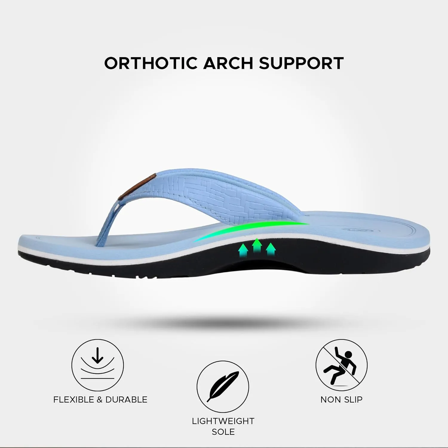 AEROTHOTIC Flip Flops Arch Support Womens  Slip On Recovery Plantar Fasciitis Relief Orthotic Slippers  Lightweight Thong Cushioning Sandals Women  Indoor Outdoor Beach Yoga Mat Footbed Footwear