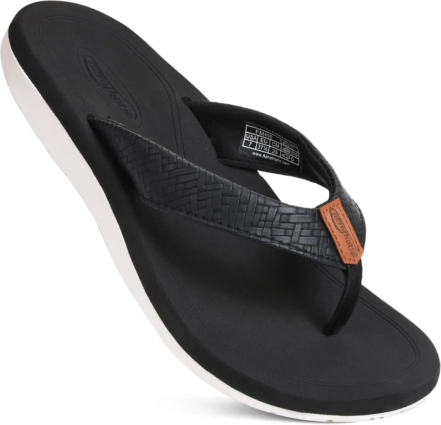 AEROTHOTIC Flip Flops Arch Support Womens  Slip On Recovery Plantar Fasciitis Relief Orthotic Slippers  Lightweight Thong Cushioning Sandals Women  Indoor Outdoor Beach Yoga Mat Footbed Footwear