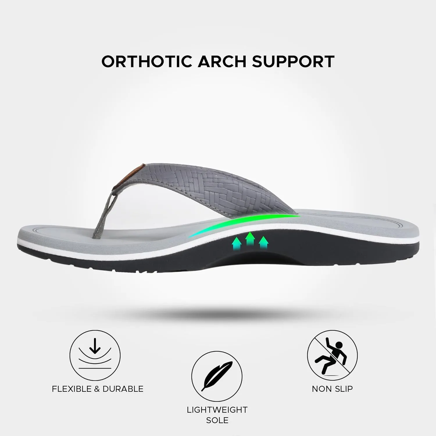 AEROTHOTIC Flip Flops Arch Support Womens  Slip On Recovery Plantar Fasciitis Relief Orthotic Slippers  Lightweight Thong Cushioning Sandals Women  Indoor Outdoor Beach Yoga Mat Footbed Footwear