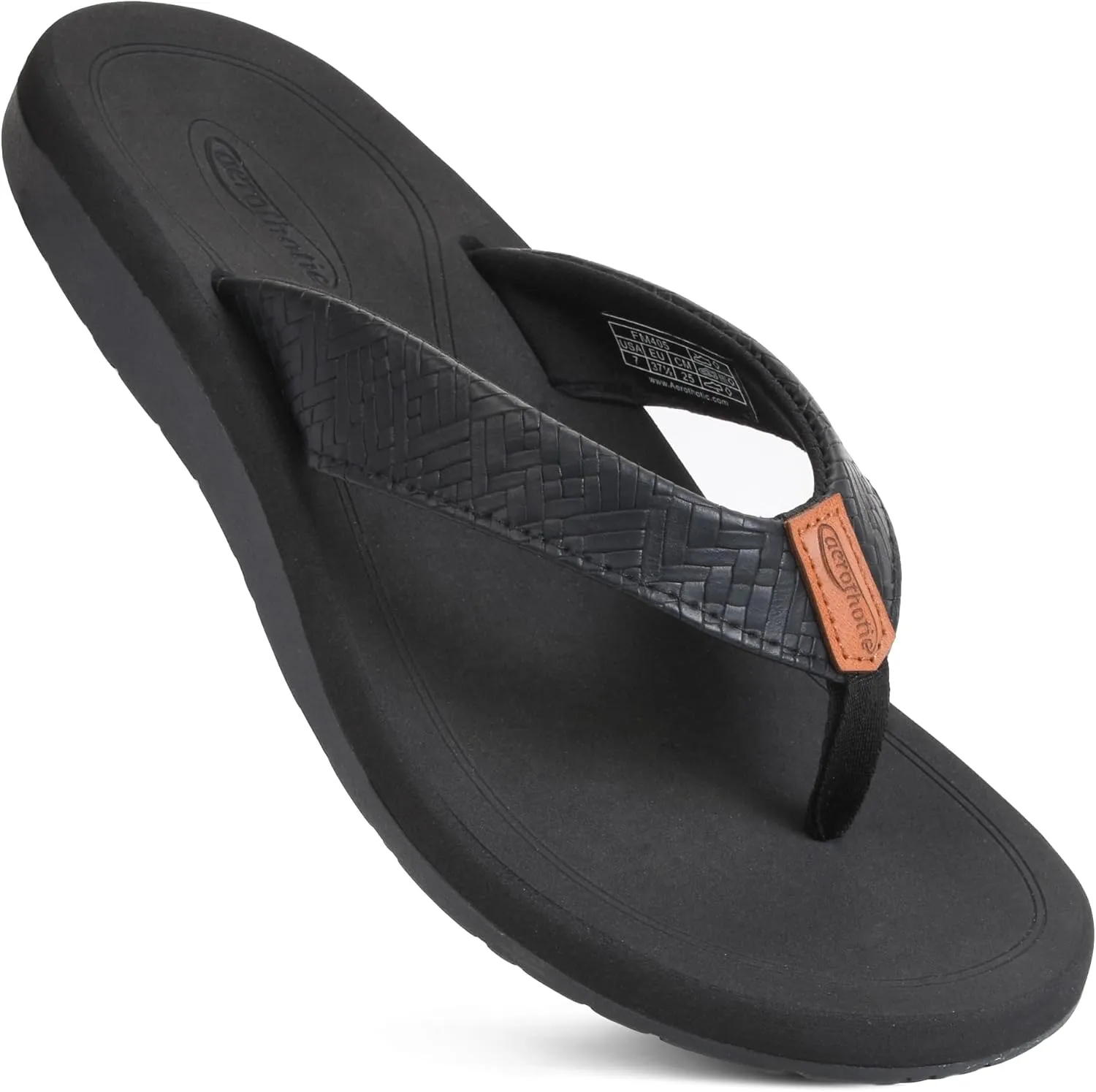 AEROTHOTIC Flip Flops Arch Support Womens  Slip On Recovery Plantar Fasciitis Relief Orthotic Slippers  Lightweight Thong Cushioning Sandals Women  Indoor Outdoor Beach Yoga Mat Footbed Footwear