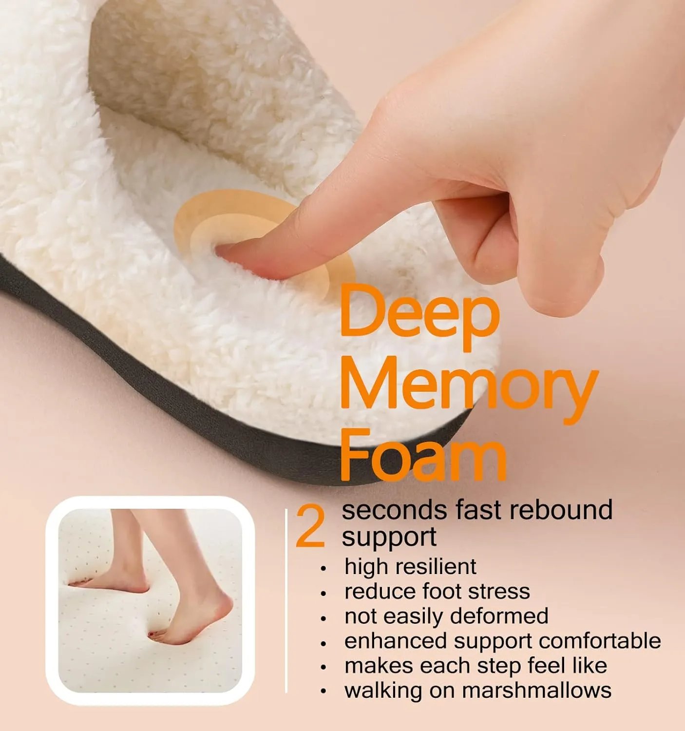 Ankis Womens Mens Slippers Memory Foam Comfort Wool-Like Plush Fleece Lined House Shoes for Indoor & Outdoor with Arch Support