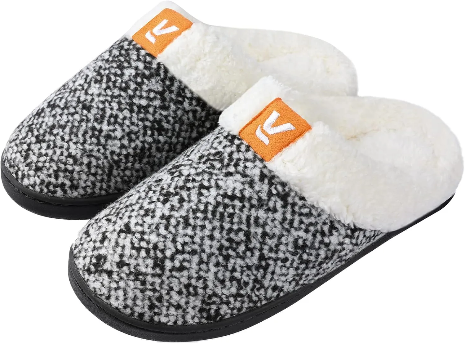 Ankis Womens Mens Slippers Memory Foam Comfort Wool-Like Plush Fleece Lined House Shoes for Indoor & Outdoor with Arch Support