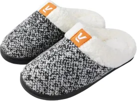 Ankis Womens Mens Slippers Memory Foam Comfort Wool-Like Plush Fleece Lined House Shoes for Indoor & Outdoor with Arch Support