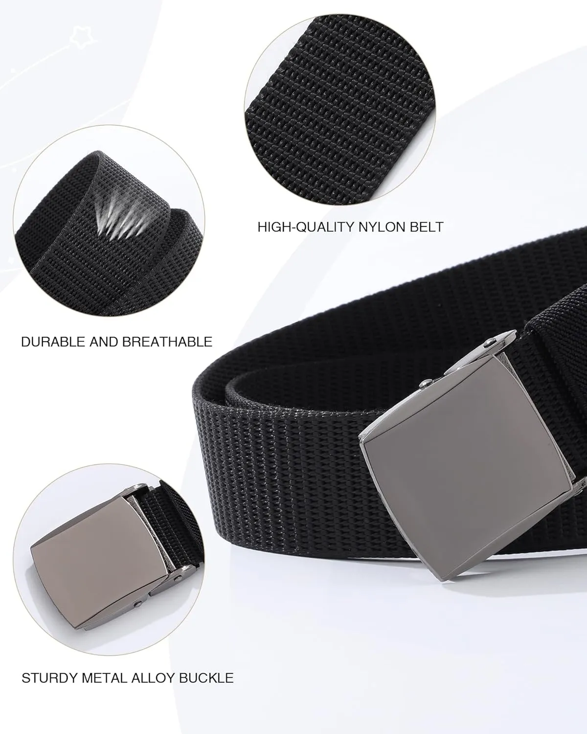 AWAYTR Nylon Boys Baseball Belt - Kids Golf Belt with Metal Buckle for Softball Pants School Uniform Jeans