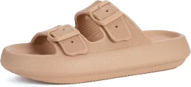 BRONAX Pillow Slippers for Women and Men | Adjustable Double Buckle Shower Slides | Cushioned Thick Sole Sandals