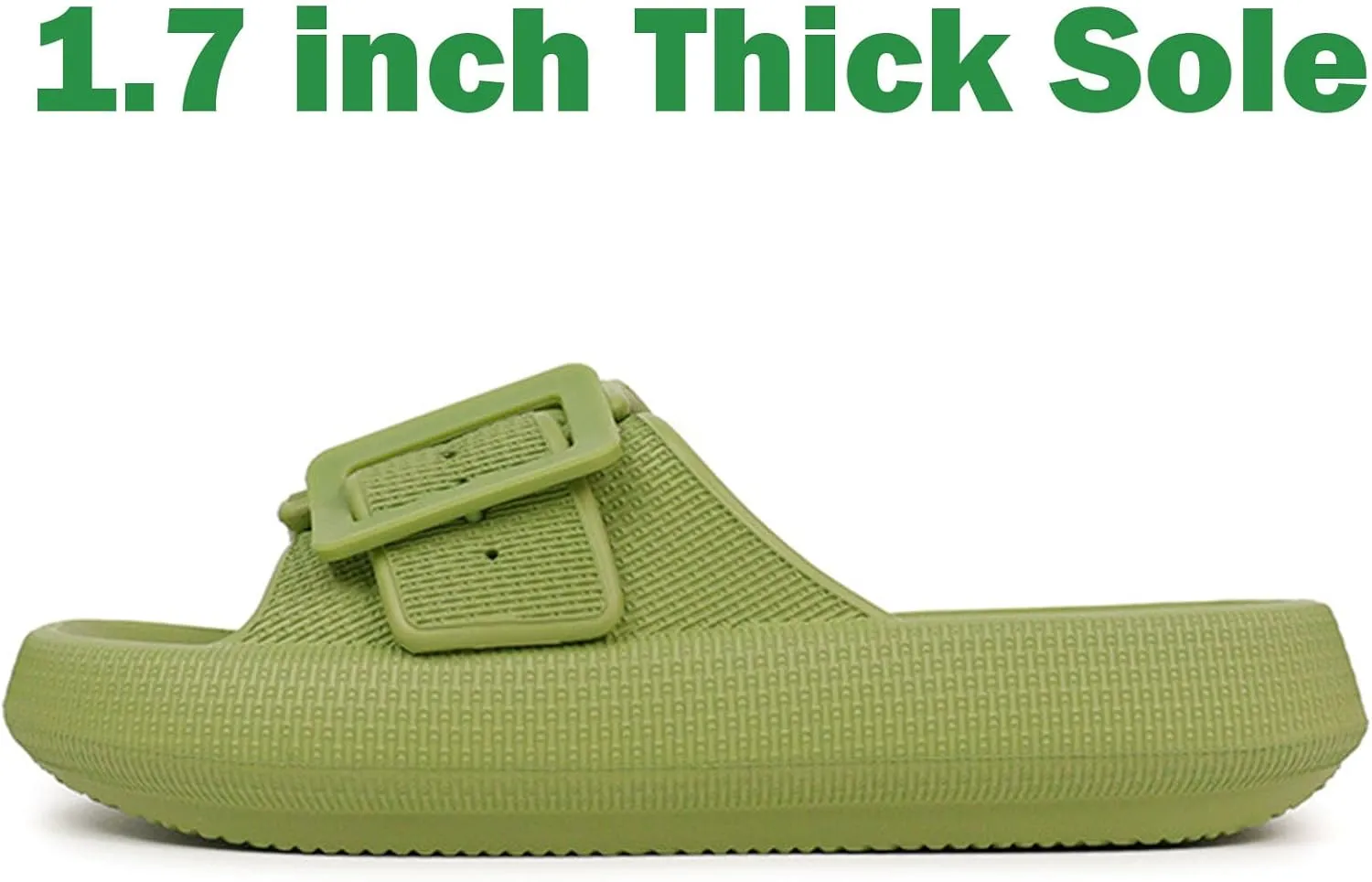 Buckle Rubber Arch Support Pillow Slippers Comfy Cloud Slippers Thick Sole EVA Soft Cushion Slides Open Toe Quick Drying Spa Bath Pool House Casual Shower Sandals Indoor Outdoor,Black 35-36