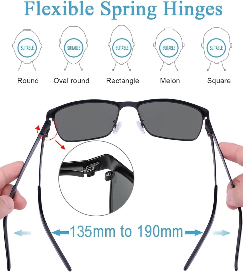CARFIA Metal Mens Sunglasses Polarized UV400 Protection for Driving Fishing Hiking Golf Everyday Use CA5225