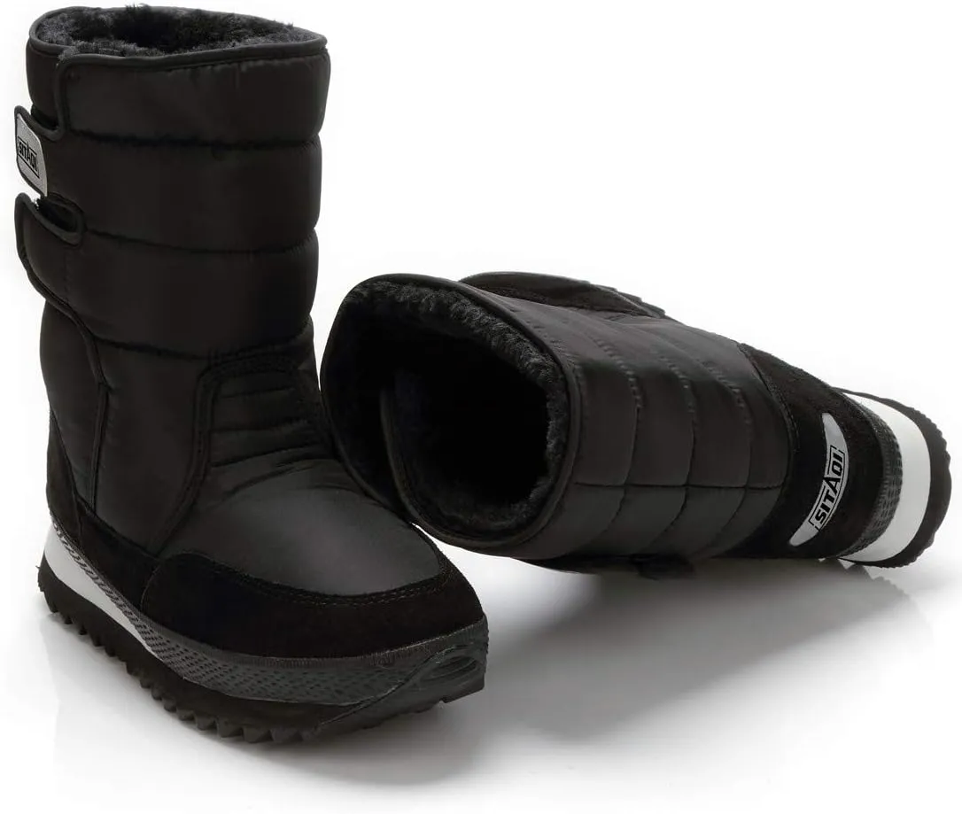 DADAWEN Mens Womens Waterproof Warm Fur Lined Cold Weather Outdoor Winter Snow Boots