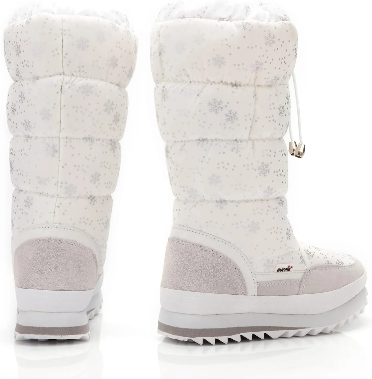 DADAWEN Women's Winter Waterproof Fur Lined Frosty Snow Boots