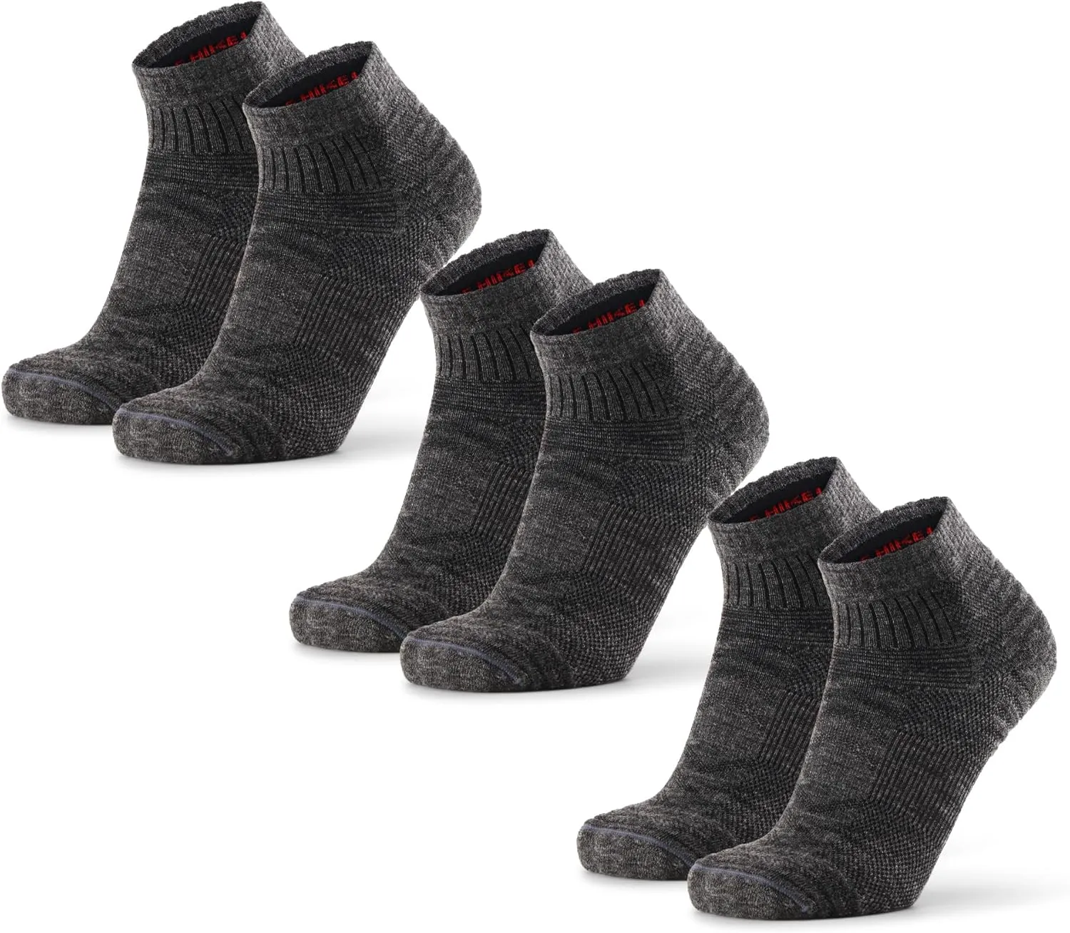DANISH ENDURANCE 3 Low Cut Outdoor Hiking Socks in Merino Wool, Women & Men, 3-Pack