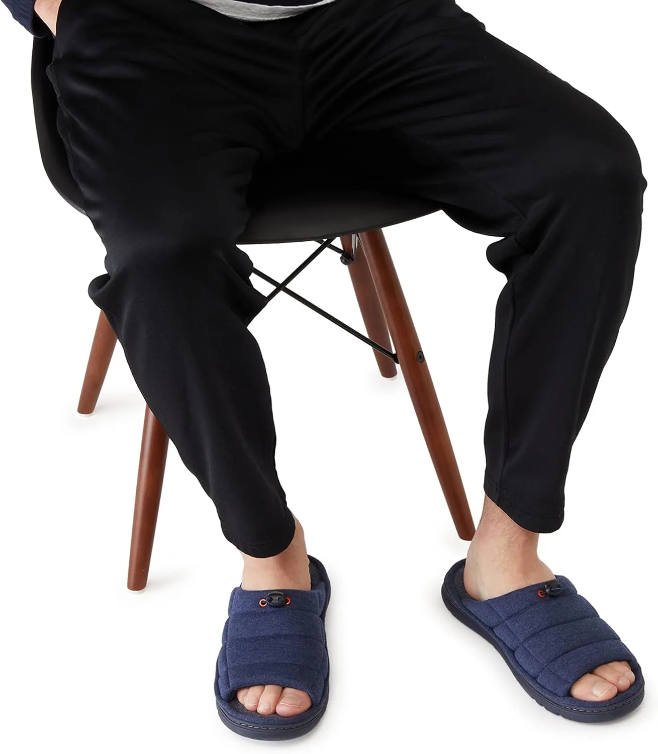 Dearfoams Men's Adrian Quilted Memory Foam Sweatshirt Slide Slipper