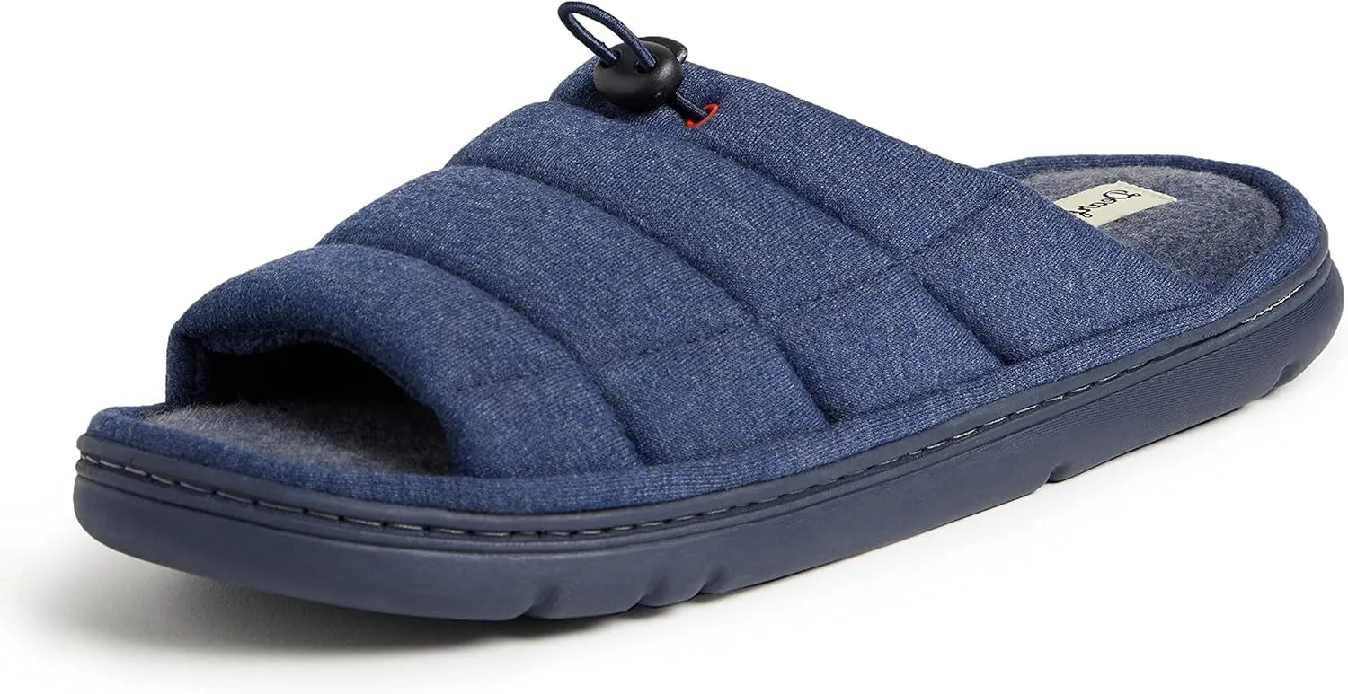 Dearfoams Men's Adrian Quilted Memory Foam Sweatshirt Slide Slipper