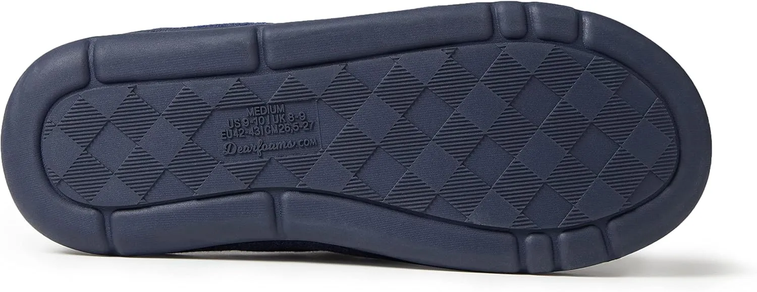 Dearfoams Men's Adrian Quilted Memory Foam Sweatshirt Slide Slipper
