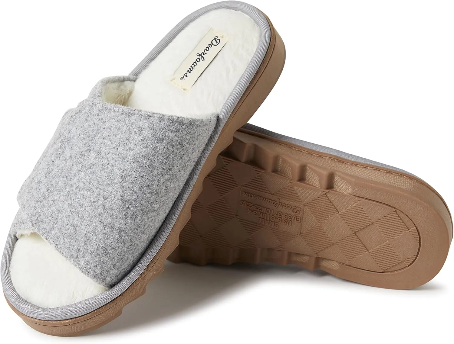 Dearfoams Women's Norma Adjustable Wool Slide Slipper