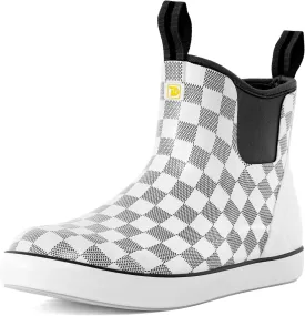 Deck Boots for Men, Men's Waterproof Insulated Reliable Rain Boots, Anti-Slip Ankle Rubber Boots with High-Traction for Fishing Boating, Size 6-14