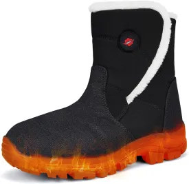 Dr.Warm Heated Boots for Women, Warm Fur Lined Heated Slippers Boot with 7.4V Rechargeable Battery Heated Shoes with Anti-Skid Sole Keep Feet Warm for Winter Indoor Outdoor