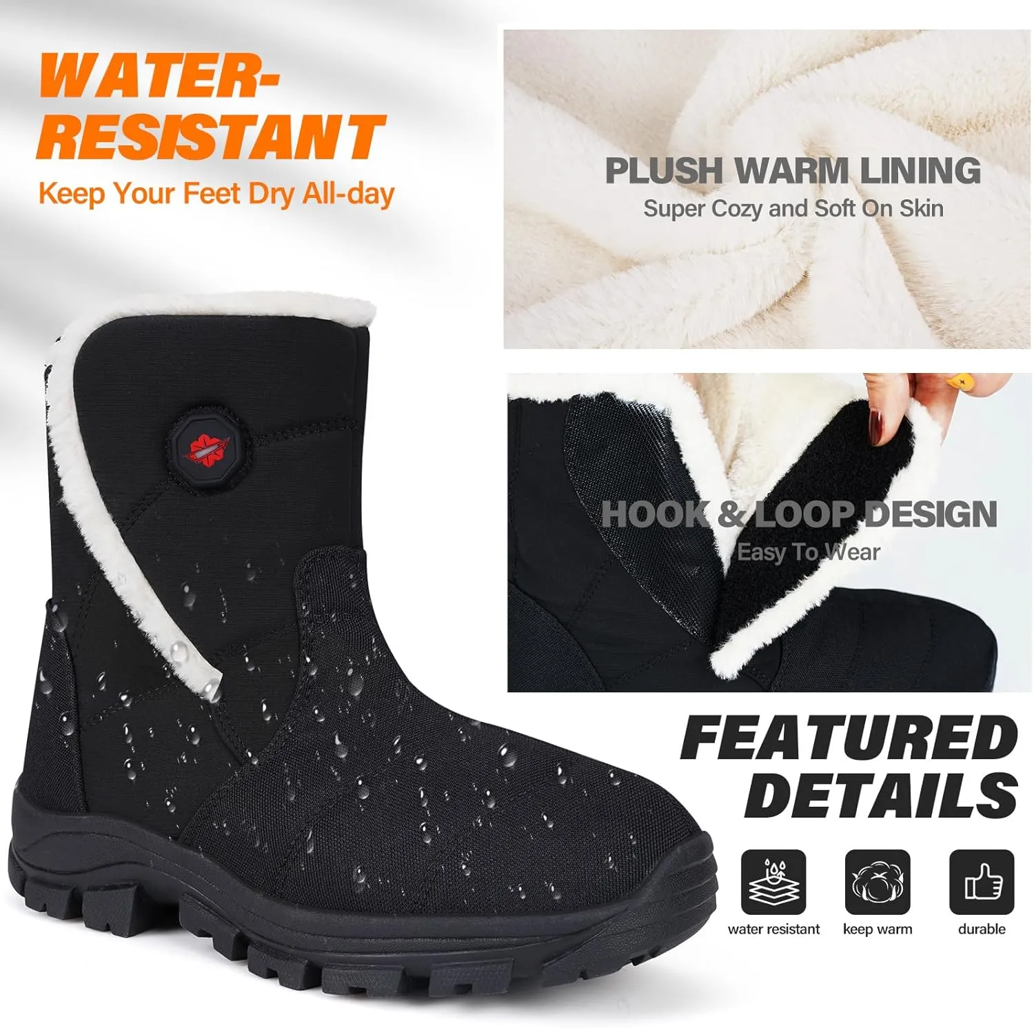 Dr.Warm Heated Boots for Women, Warm Fur Lined Heated Slippers Boot with 7.4V Rechargeable Battery Heated Shoes with Anti-Skid Sole Keep Feet Warm for Winter Indoor Outdoor