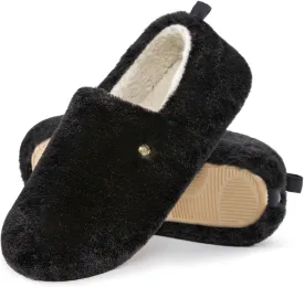 EverFoams Women's Closed Back Slippers Fuzzy Faux Wool Soft Lightweight Non Slip House Shoes