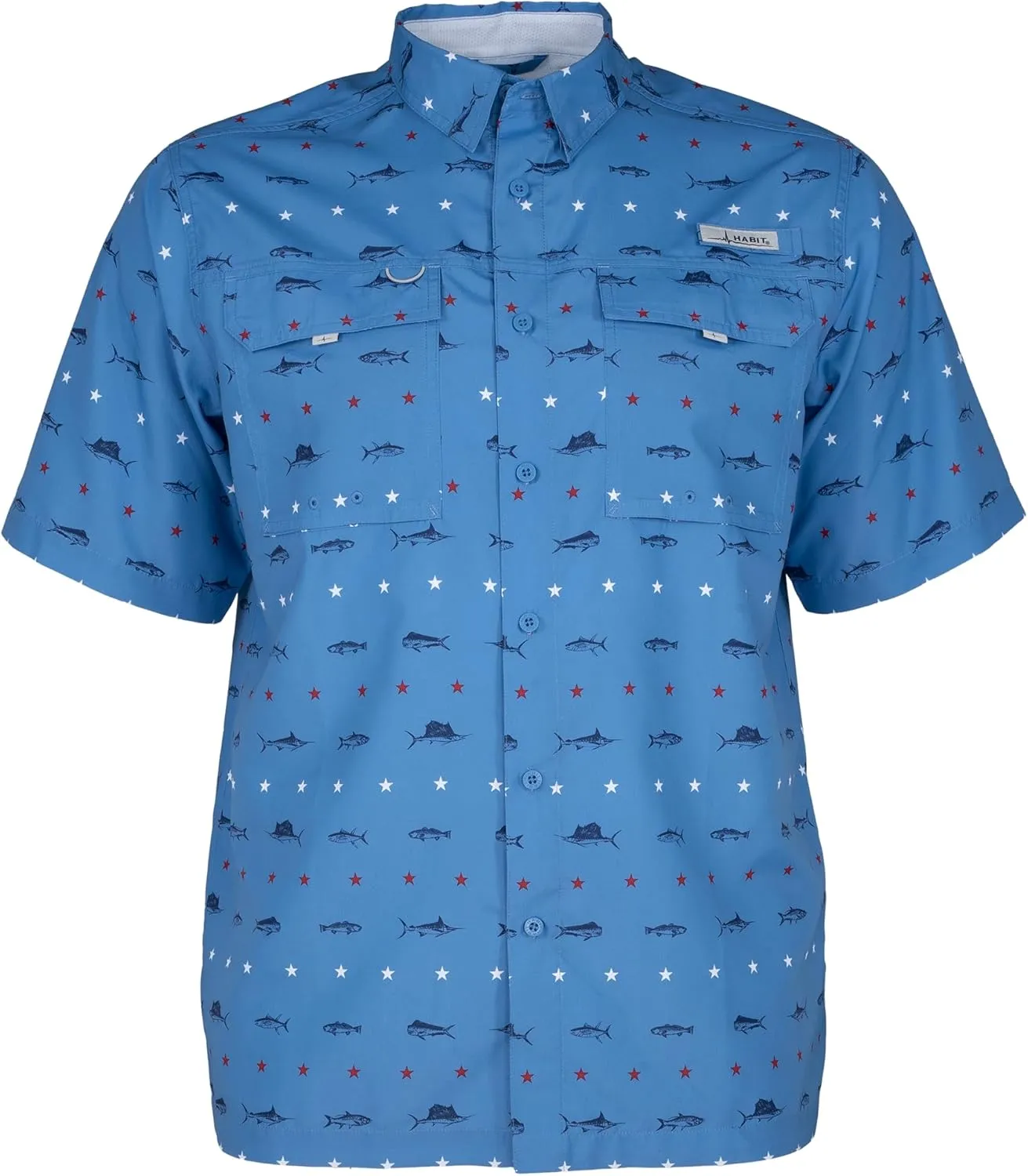HABIT Men??s Fourche Mountain Short Sleeve River Guide Fishing Shirt - UPF 40  UV Protection