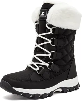 HOBIBEAR Womens Winter Boots Warm Faux Fur Lined Snow Boots Cold Weather Outdoor Shoes Water Resistant