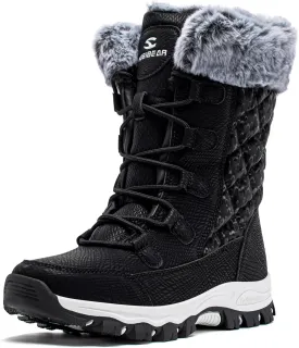 HOBIBEAR Women's Winter Snow Boots Waterproof Lightweight Warm Faux Fur Lined Mid-Calf Booties