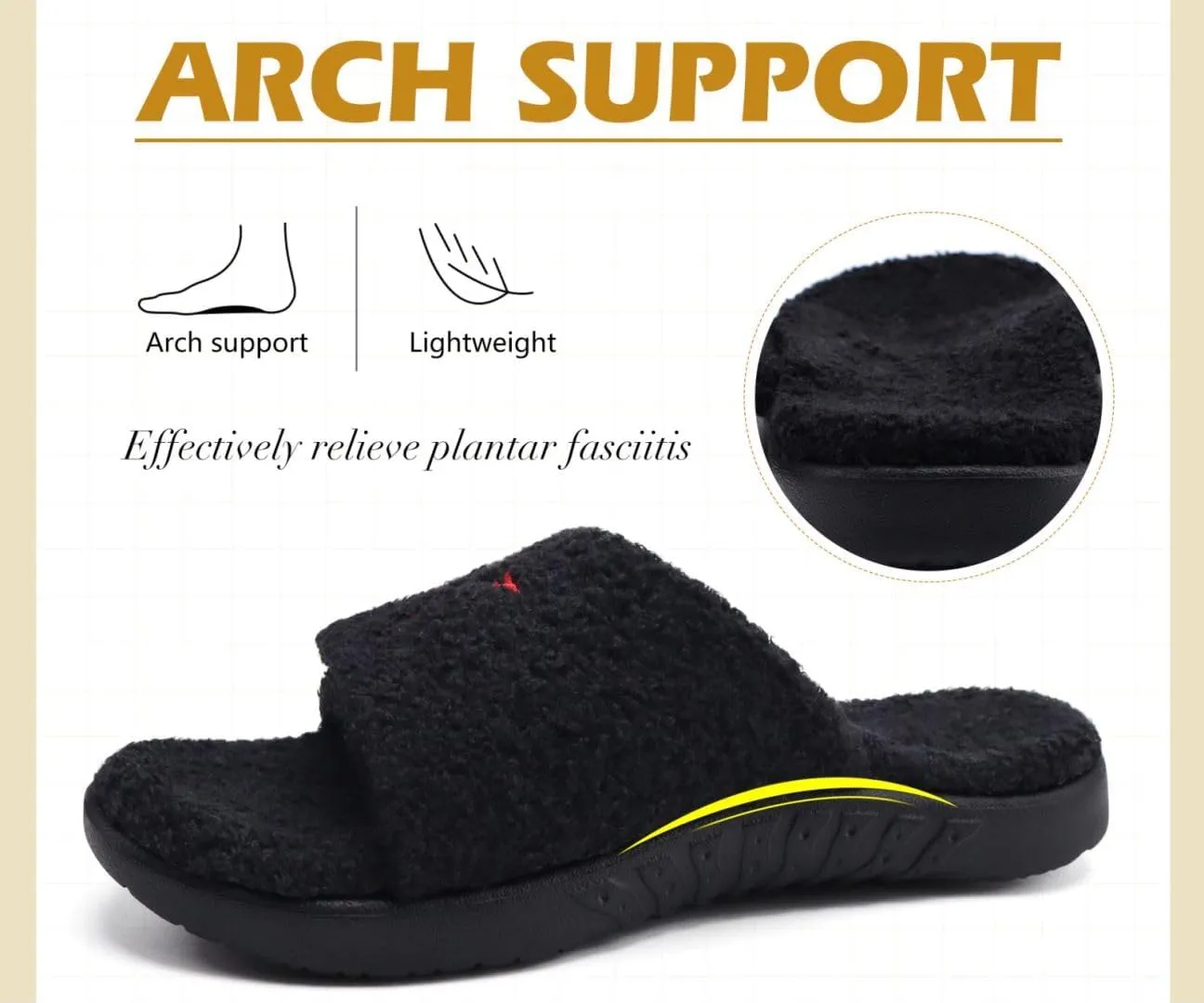 KuaiLu Mens Slides Soft Cushion Sport Sandals with Plantar Fasciitis Arch Support Adjustable Open Toe Summer Slippers Slip on Indoor Outdoor Size 7-15