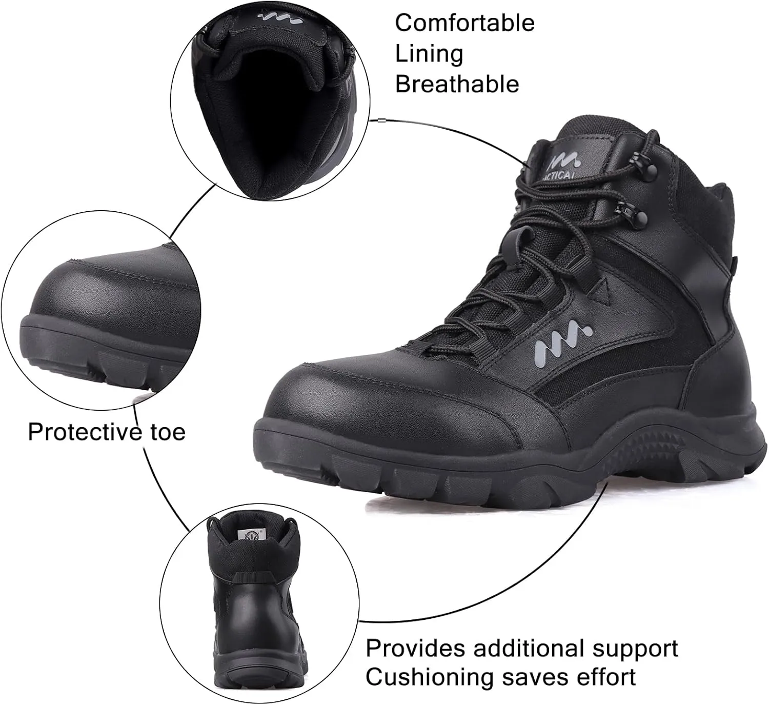 Lightweight Military Tactical Combat Army Boots for Men Anti-Slip Durable Breathable Police Security Duty Work 6 Inch Boots