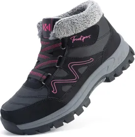 MAIZUN Womens Winter Snow Boots Fur Lined Warm Hiking Ankle Boots Outdoor Trekking Walking Shoes
