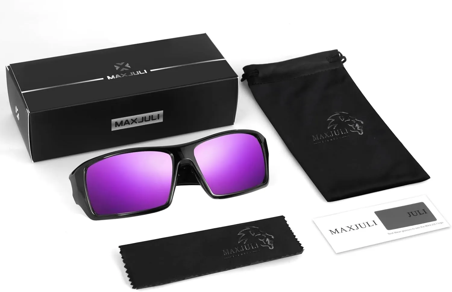 MAXJULI Polarized Wrap Around Sports Sunglasses for Big Heads Men Women UV400 Protection Sun Glasses 8232