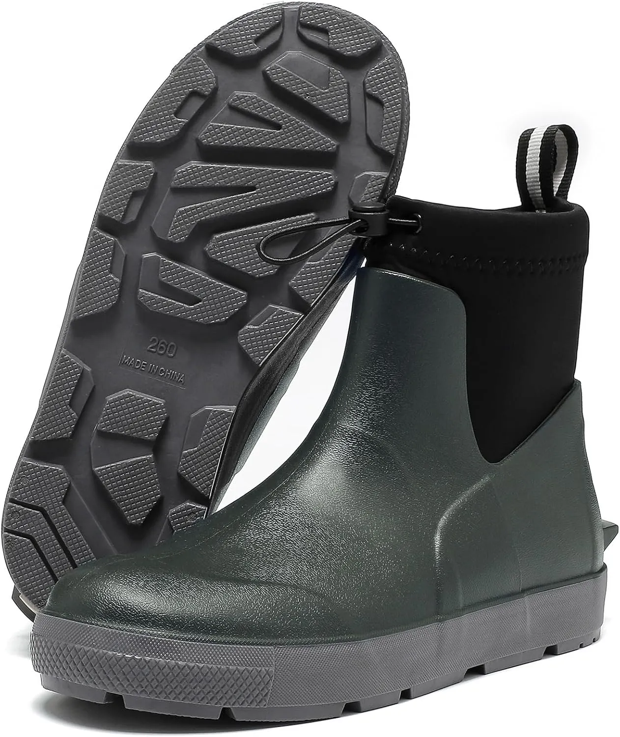 Men's Deck Boots,Ankle Rubber Rain boots Waterproof Anti-Slip Waterproof Shoes, Fishing Boating Boots Water Work Shoes for Men