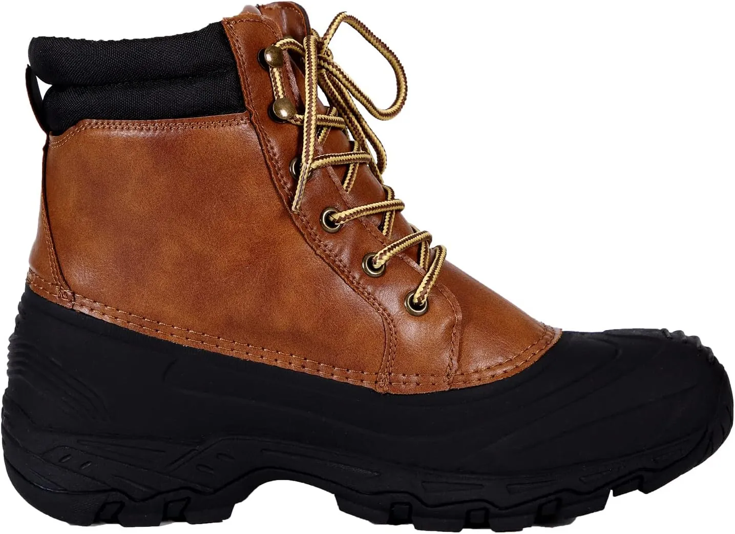 Mens Winter Duck Boots Waterproof Shell Insulated Fur Lined Lace Up Casual Snow Boots Non Slip Outdoor Cold Weather Work Hiking Boot