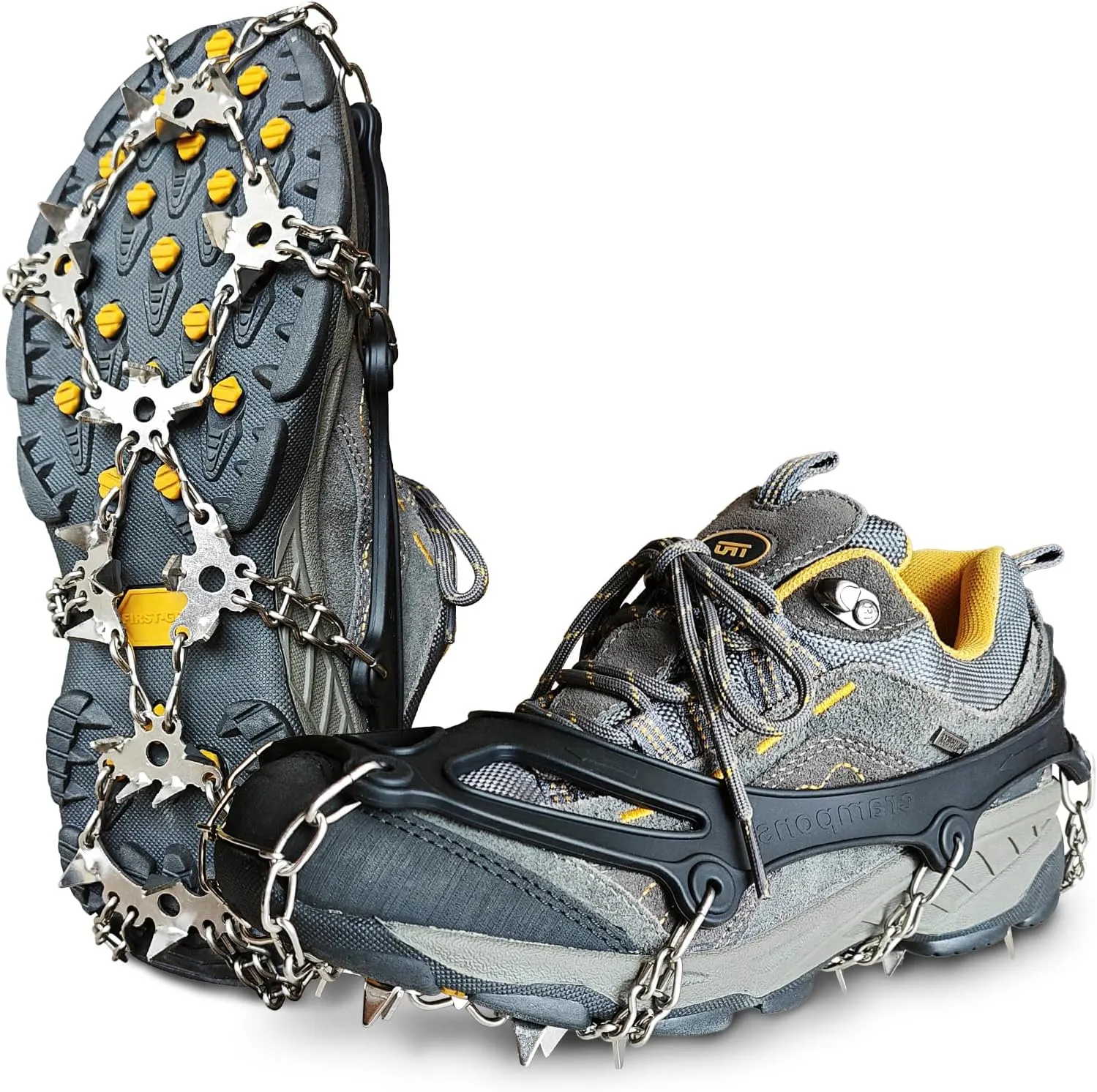 Non-Slip Gripper Spikes for Shoes and Boots - 26 Stainless Steel Spikes for Superior Traction on Ice and Snow - Shoe Talons Anti-Slip Design for Safe Walking, Jogging, Climbing, and Hiking