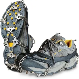 Non-Slip Gripper Spikes for Shoes and Boots - 26 Stainless Steel Spikes for Superior Traction on Ice and Snow - Shoe Talons Anti-Slip Design for Safe Walking, Jogging, Climbing, and Hiking