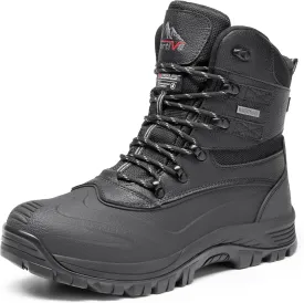 NORTIV 8 Men's Insulated Waterproof Construction Rubber Sole Winter Snow Ski Boots