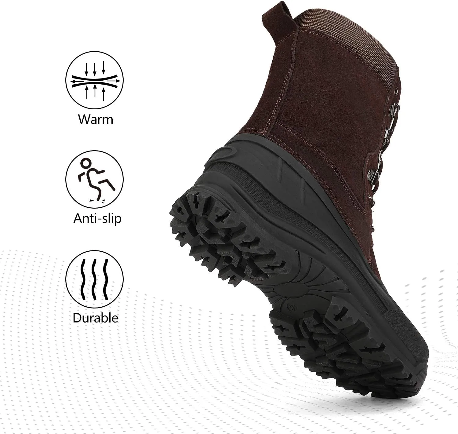 NORTIV 8 Men's Insulated Waterproof Winter Snow Boots
