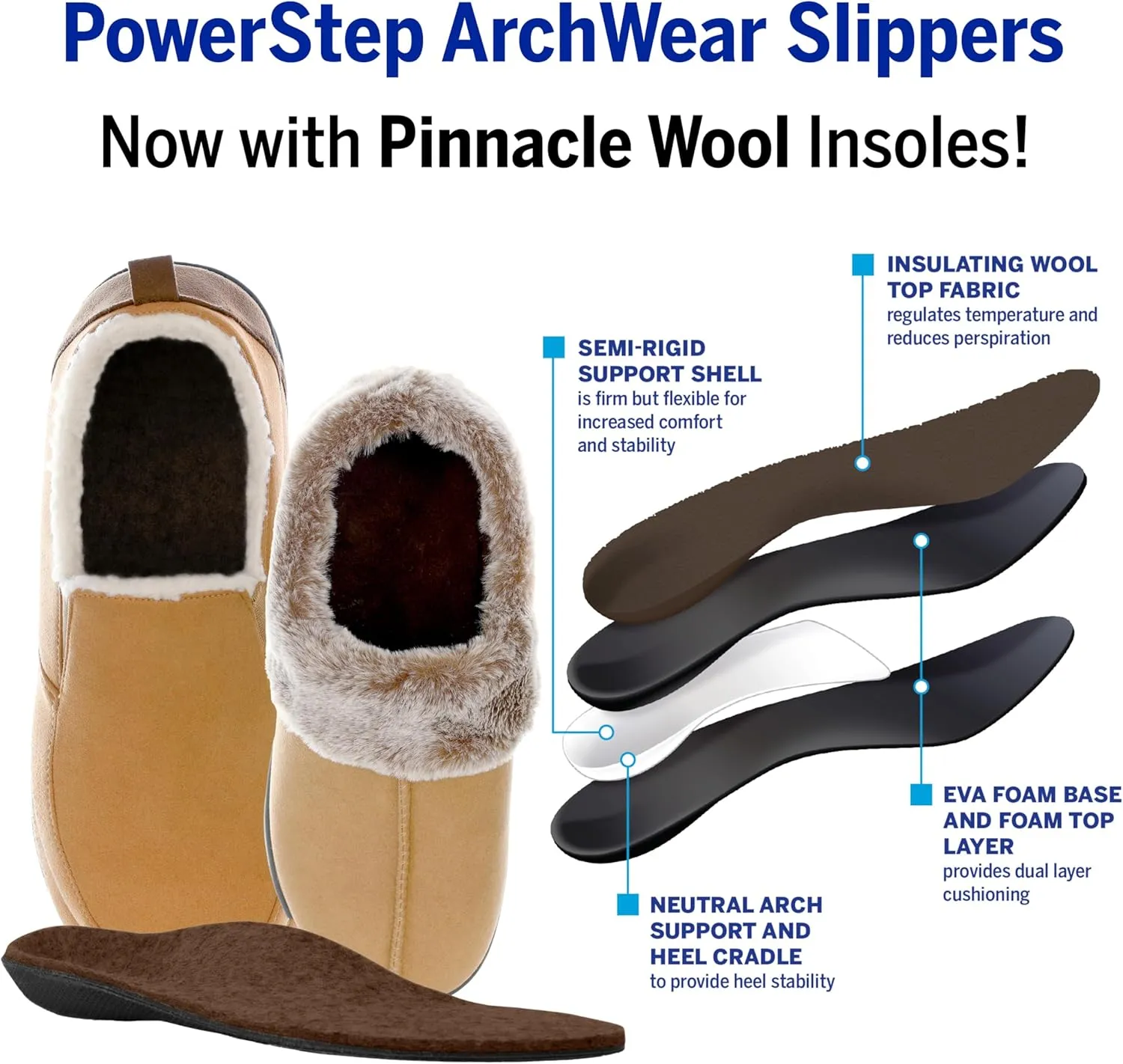 PowerStep Women's 2022 Archwear, House Shoes, Orthotic Slippers with Arch Support, Factory, 8