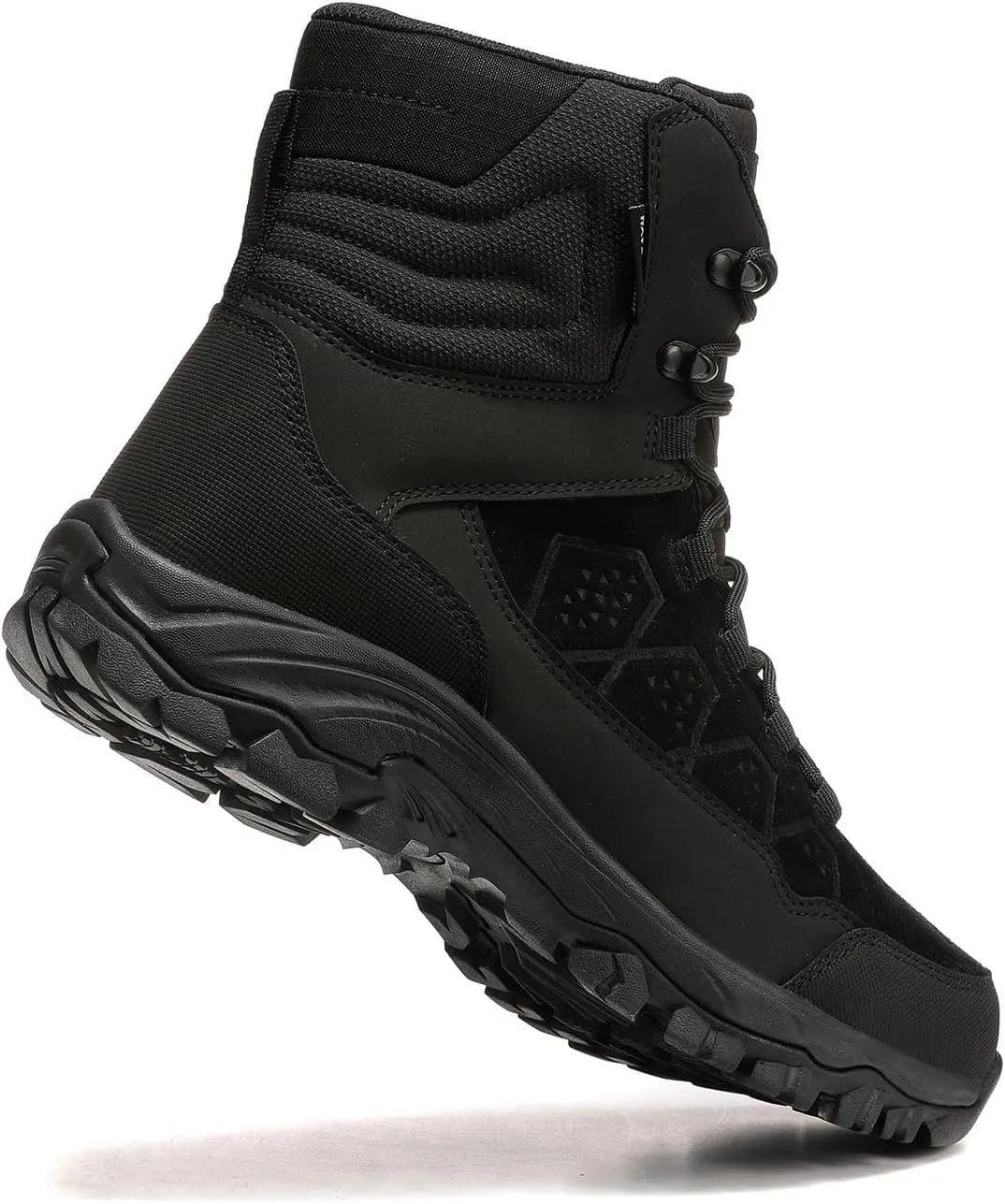 ROCKMARK Men's Warm Snow Boots, Fur Lined Waterproof Winter Shoes, Outdoor Anti-Slip Lightweight Snow Boots
