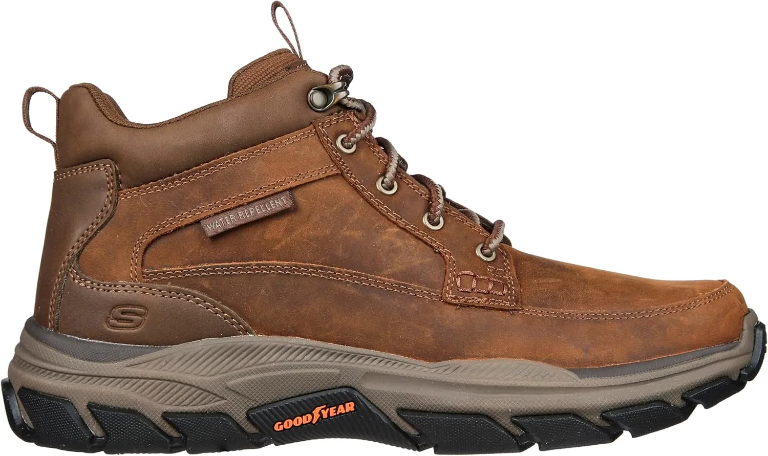 Skechers USA Men's Respected-Boswell 204454 Mid Top Leather Moc Toe Lace Up