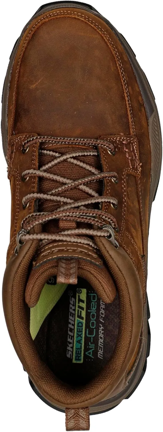 Skechers USA Men's Respected-Boswell 204454 Mid Top Leather Moc Toe Lace Up