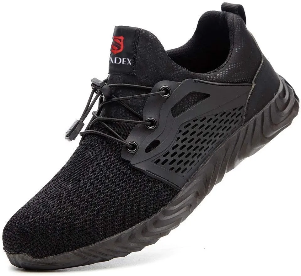 SUADEX Steel Toe Shoes for Women Men, Anti Slip Safety Shoes Breathable Lightweight Puncture Proof Work Construction Sneakers