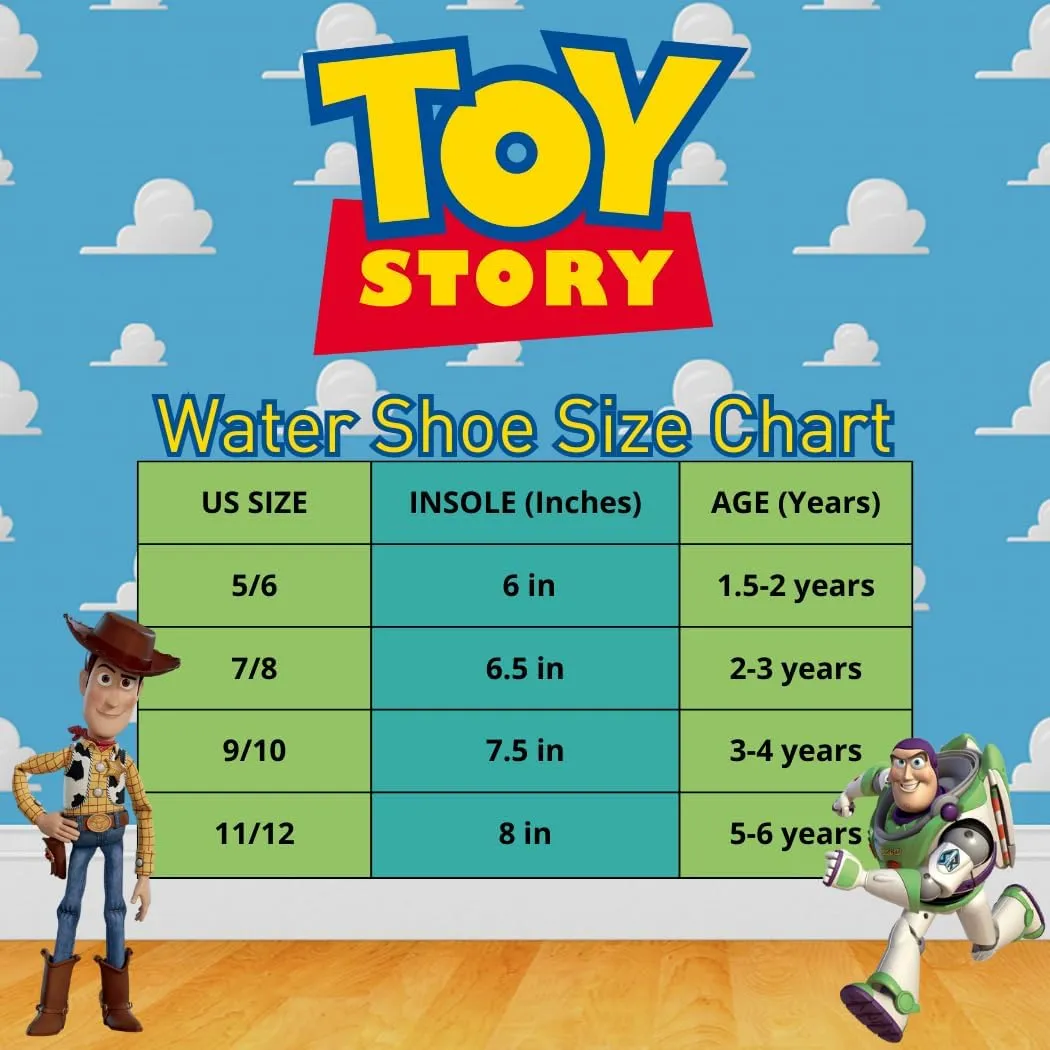 Toy Story Cars Boys Water Shoes Kids Sandals - Lightning McQueen Woody Buzz Lightyear Pool Aqua Socks Bungee Waterproof Quick Dry (Toddler-Little Kid)
