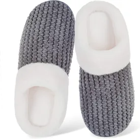 WateLves Women's Memory Foam Slippers Comfort Wool-Like Plush Fleece Lined House Shoes for Indoor & Outdoor